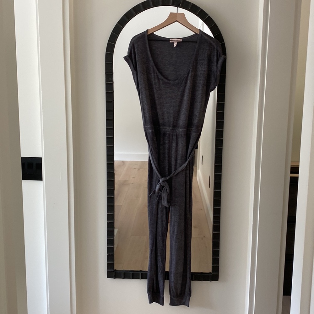 Charcoal Tie Waist Jumpsuit